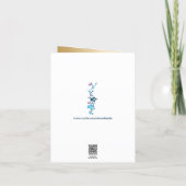Teal Gold Purple Floral Thank You Card (Back)