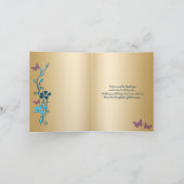 Teal Gold Purple Floral Thank You Card (Inside)