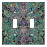 Teal Gold Purple Mandala Light Switch Cover at Zazzle