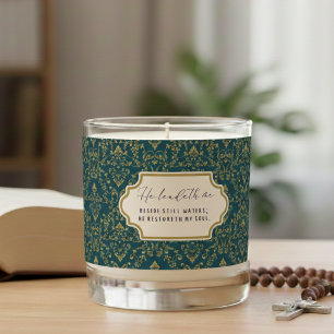 Teal Gold Traditional Catholic Mental Prayer  Scented Candle