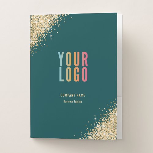 Teal Gold Wedding Planner Event Organizer Pocket Folder