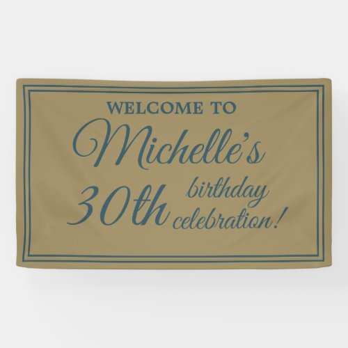 Teal Gold Womens 30th Birthday Banner