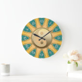 Teal Gold YinYang FengShui Home Decor Clock (Home)