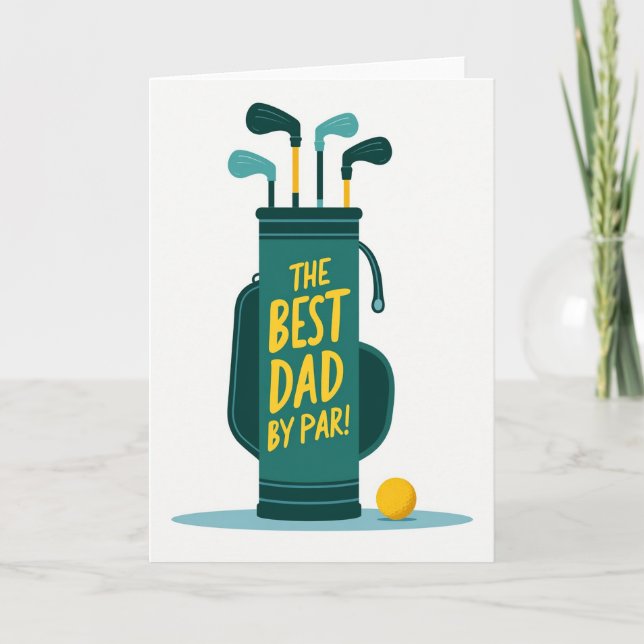 Teal Golf Bag Fathers Day Card (Front)