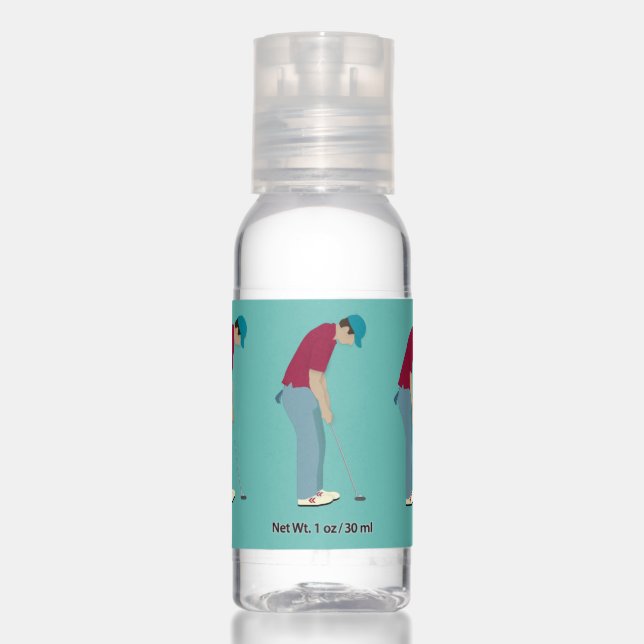 Teal Golf Themed Hand Sanitizer (Front)