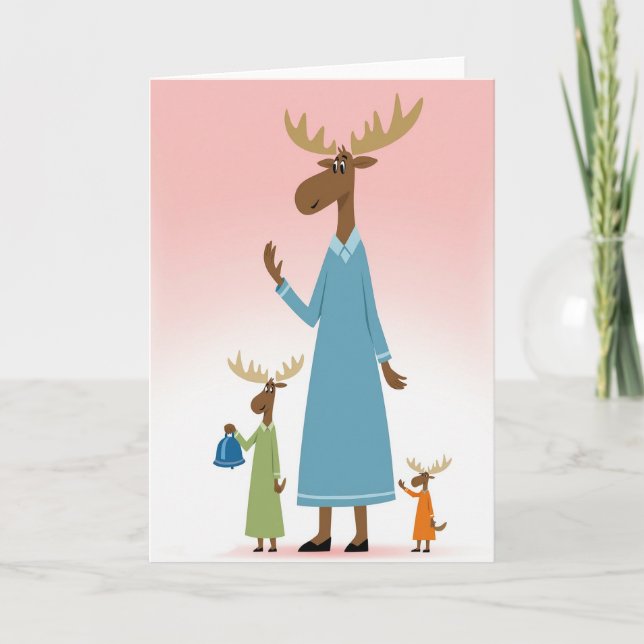 Teal Gown Mothers Day Family Card (Front)