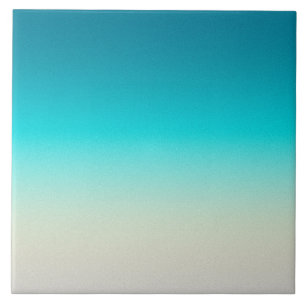 Teal Gradient Modern Ombre Ceramic Tile