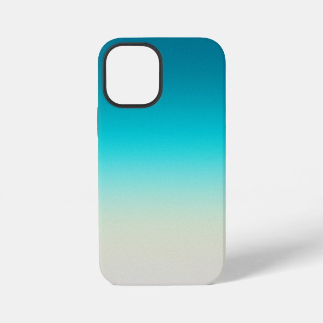 Teal Gradient Modern Ombre iPhone Case (Back)
