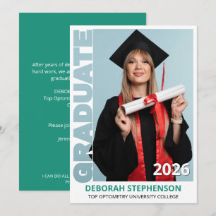 Teal Graduation Class of 2026 Photo Announcement