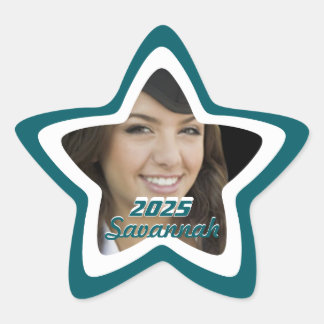 Teal Graduation or Sweet Sixteen Photo Stickers