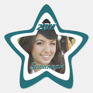 Teal Graduation or Sweet Sixteen Photo Stickers
