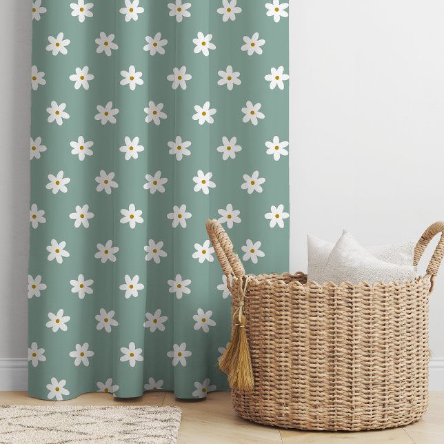 Teal Grass Lily Floral Pattern Blackout Curtains (Creator Uploaded)