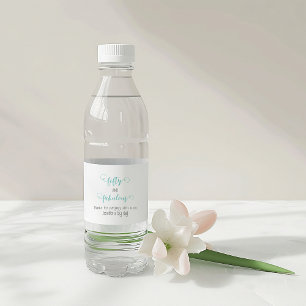 Teal Gray 50 and Fabulous Birthday  Water Bottle Label