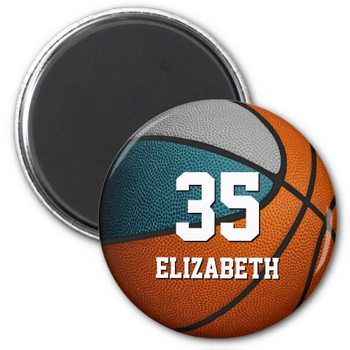 teal gray basketball sports team colors magnet