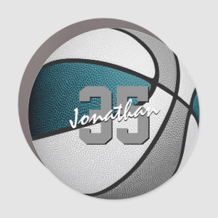 teal gray basketball team gifts flexible locker or car magnet