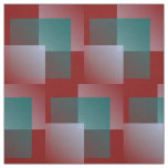 teal gray burgundy squares fabric