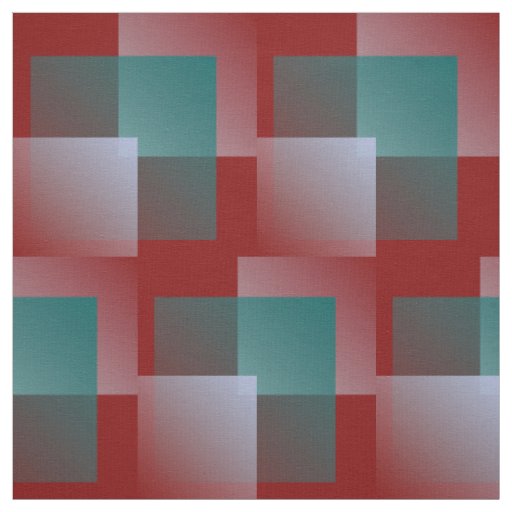 teal gray burgundy squares fabric