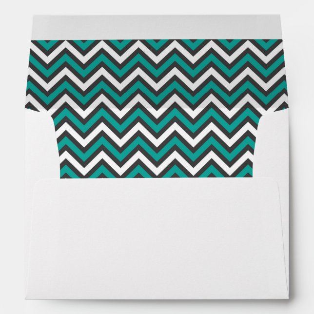 Teal & Gray Chevron - Envelope (Back (Bottom))
