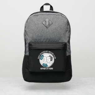 teal gray soccer club colors athlete team name port authority® backpack
