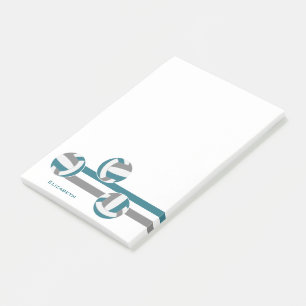 teal gray stripes volleyball team colors post-it notes