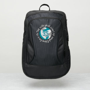 teal gray The volleyball court is my happy place Port Authority® Backpack