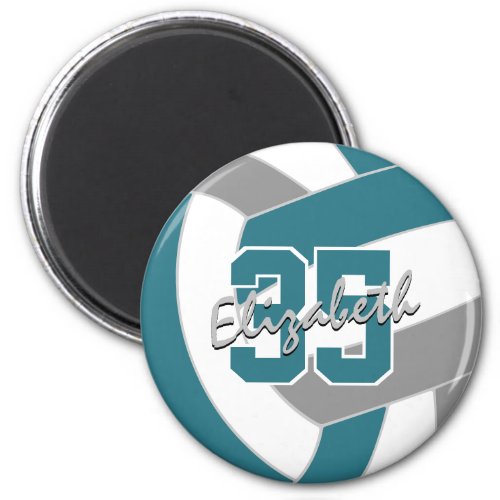 teal gray volleyball team colors gifts magnet