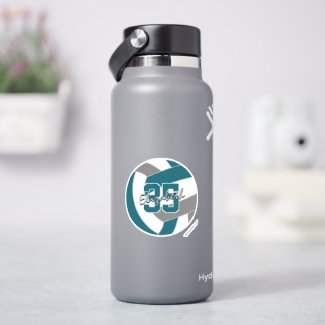 teal gray volleyball team colors sticker
