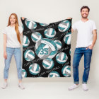 teal gray white girls love volleyball personalized