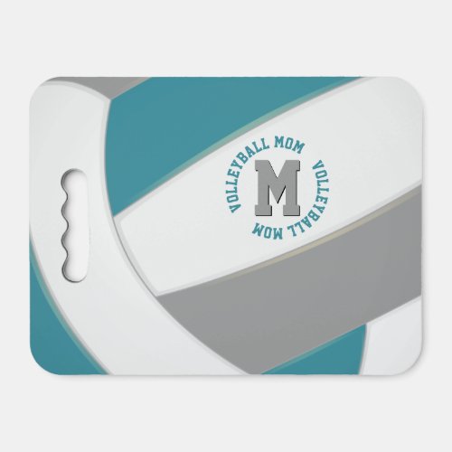 teal gray white volleyball mom dad personalized seat cushion