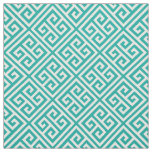 Teal Greek Key Fabric