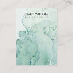 TEAL GREEN AGATE MARBLE STUD NECKLACE DISPLAY BUSINESS CARD