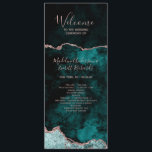 Teal Green Agate Order of Services Wedding Program<br><div class="desc">Rich Peacock Teal Green & Elegant Rose Gold Faux Foil Watercolor Marble Agate Gilded Geode Design,  with Modern and Script fonts. Luxurious Trendy and Chic Wedding Order of Services Program! ~ Check my shop to see the entire wedding suite for this design!</div>