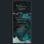 Teal Green Agate Order of Services Wedding Program<br><div class="desc">Rich Peacock Teal Green & Elegant Rose Gold Faux Foil Watercolor Marble Agate Gilded Geode Design,  with Modern and Script fonts. Luxurious Trendy and Chic Wedding Order of Services Program! ~ Check my shop to see the entire wedding suite for this design!</div>