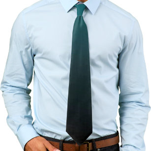 Teal Green and Black Gradient Ombre Neck Tie