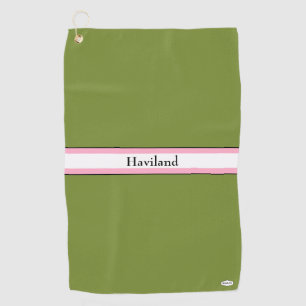 Teal Green and Pink Personalized Golf Towel HAMbWG