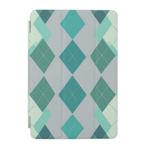Teal Green Argyle Diamond Pattern iPad Mini Cover