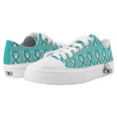 Teal Green Awareness Ribbon Angel Custom Sneakers (Pair)