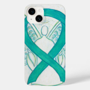 Teal Green Awareness Ribbon Angel iPhone Case