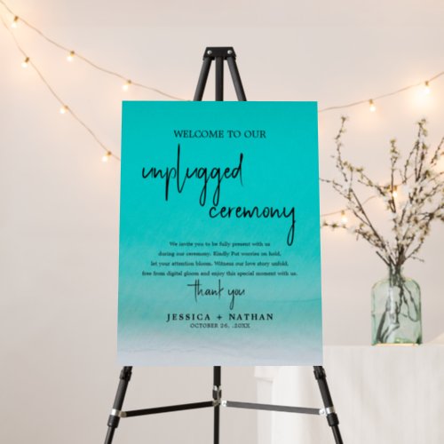 Teal Green Beach I Unplugged Wedding Ceremony  Foam Board