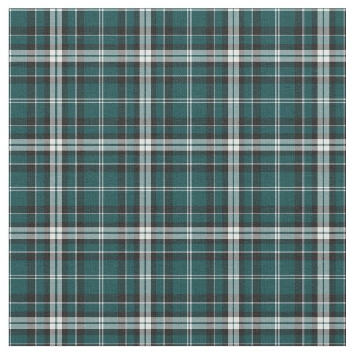 Teal Green Black and White Sporty Plaid Fabric