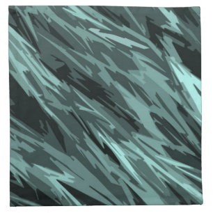 Teal Green Blue Black Abstract Pattern Cloth Napkin