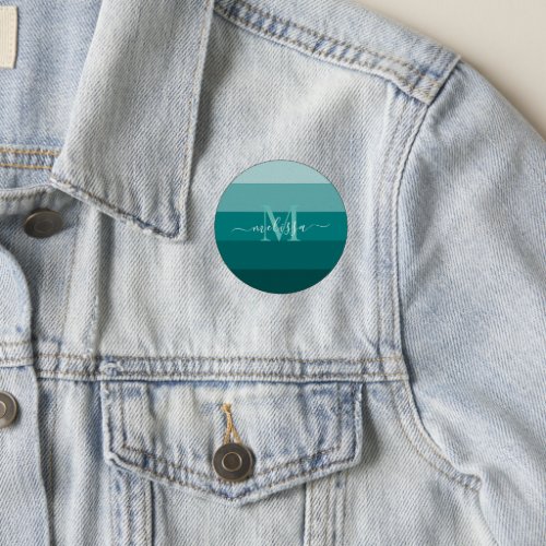 Teal Green Blue Color block Monogram Style Name  Patch