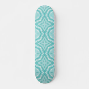 Teal green blue geometric design skateboard