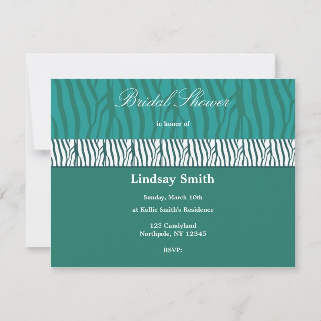 Teal Green Bridal Shower Invitation (Front)