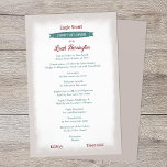 Teal Green & Burgundy Court of Honor Program Flyer<br><div class="desc">A glossy ceremony program is a finishing touch for your Eagle Scout Court of Honor ceremony. Teal Green and burgundy red text and banner can be changed to other colors.</div>