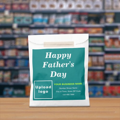 Teal Green Business Brand Fathers Day Paper Bag