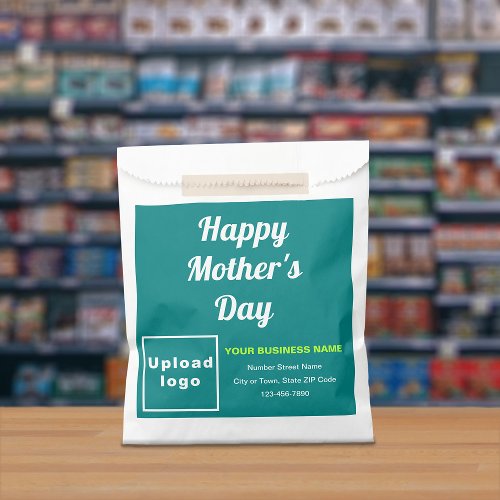 Teal Green Business Brand Motherâs Day Paper Bag