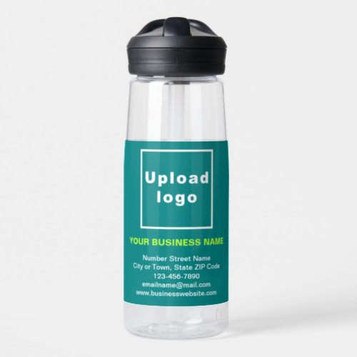 Teal Green Business Brand on 25 oz Water Bottle
