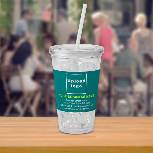 Teal Green Business Brand on Acrylic Tumbler