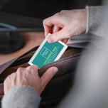 Teal Green Business Brand on Business Card Case<br><div class="desc">Teal green business brand on customizable business card case. Customize it by uploading your business logo and typing the name, address, phone number, e-mail and website or social media page of your business. Customize it to advertise your business or to promote your brand name to customers or clients. Customizable office...</div>